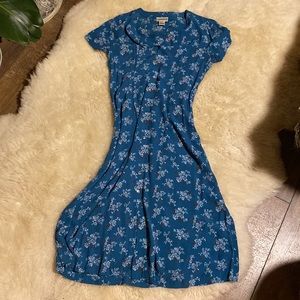 Freeport Studio Blue Floral Midi Button Front Dress